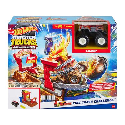 T000HNB87_003w 194735136537 Set de joaca cu masina Monster Trucks, Hot Wheels, Fire Crash Challenge, HNB90