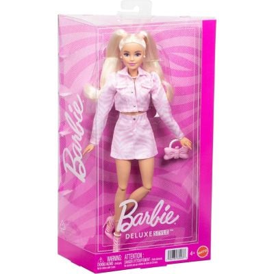 Papusa in tinuta denim roz, Barbie Deluxe Style, JJN69