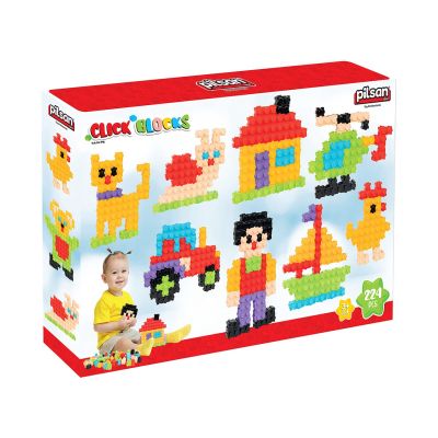 T02003296_001w 8693461032967 Set de joaca, cutie cu blocuri de construit, Click Blocks, Pilsan, 224 piese