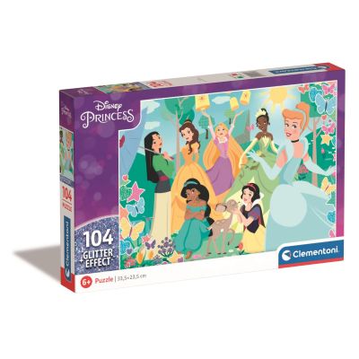 T02020346_001w 8005125203468 Puzzle cu sclipici Clementoni Disney Princess, 104 piese