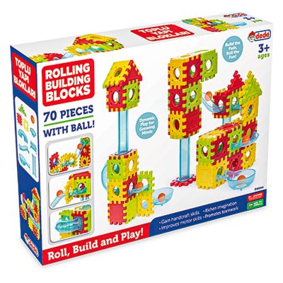 Set blocuri de constructie si bila, Dede, 70 piese