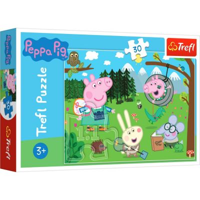 TF18245_001w 5900511182453 Puzzle Trefl 30 piese, Expeditie in padure, Peppa Pig