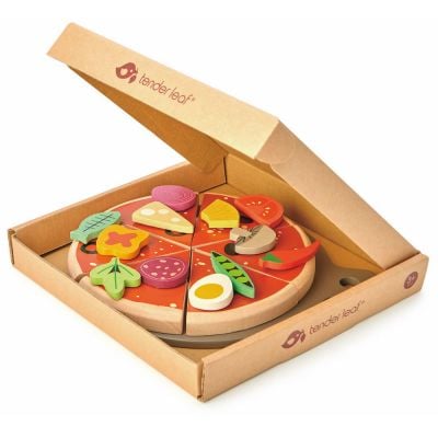 TL8275_001 191856082750 Petrecere cu pizza din lemn, Tender Leaf Toys, 19 piese