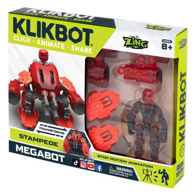 TST667 Set Figurina Robot articulat transformabil KlikBot Megabots Stampede, Red
