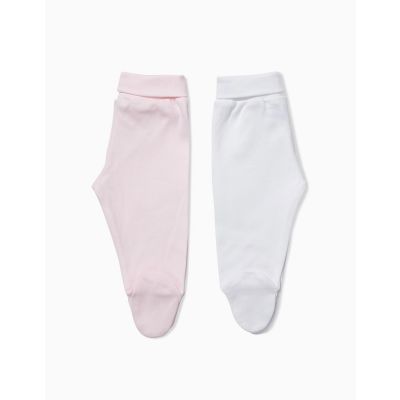 20204001 Set 2 pantaloni bebe roz/alb Zippy 