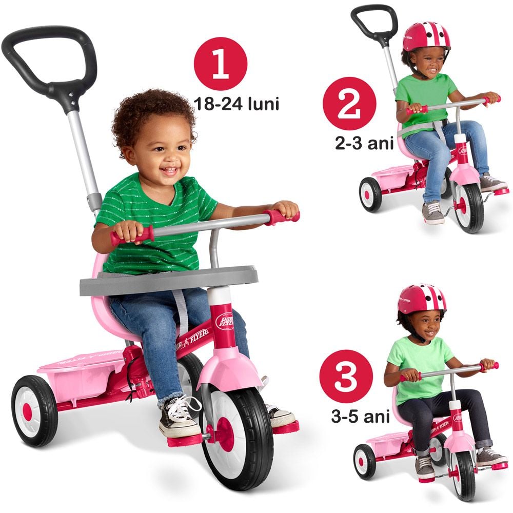 Tricicleta 3 in 1, Radio Flyer, Stroll 'N Trike, Roz