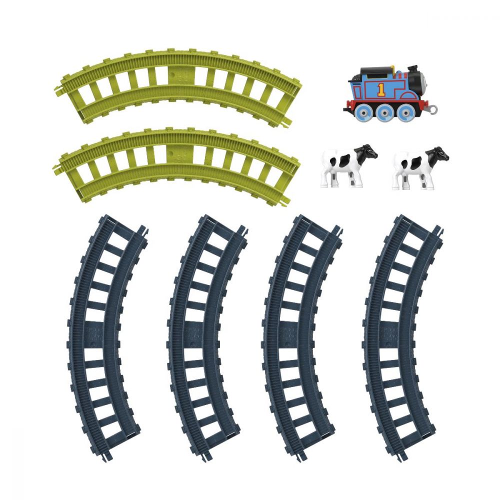 Set de joaca locomotiva din metal cu sine, Thomas