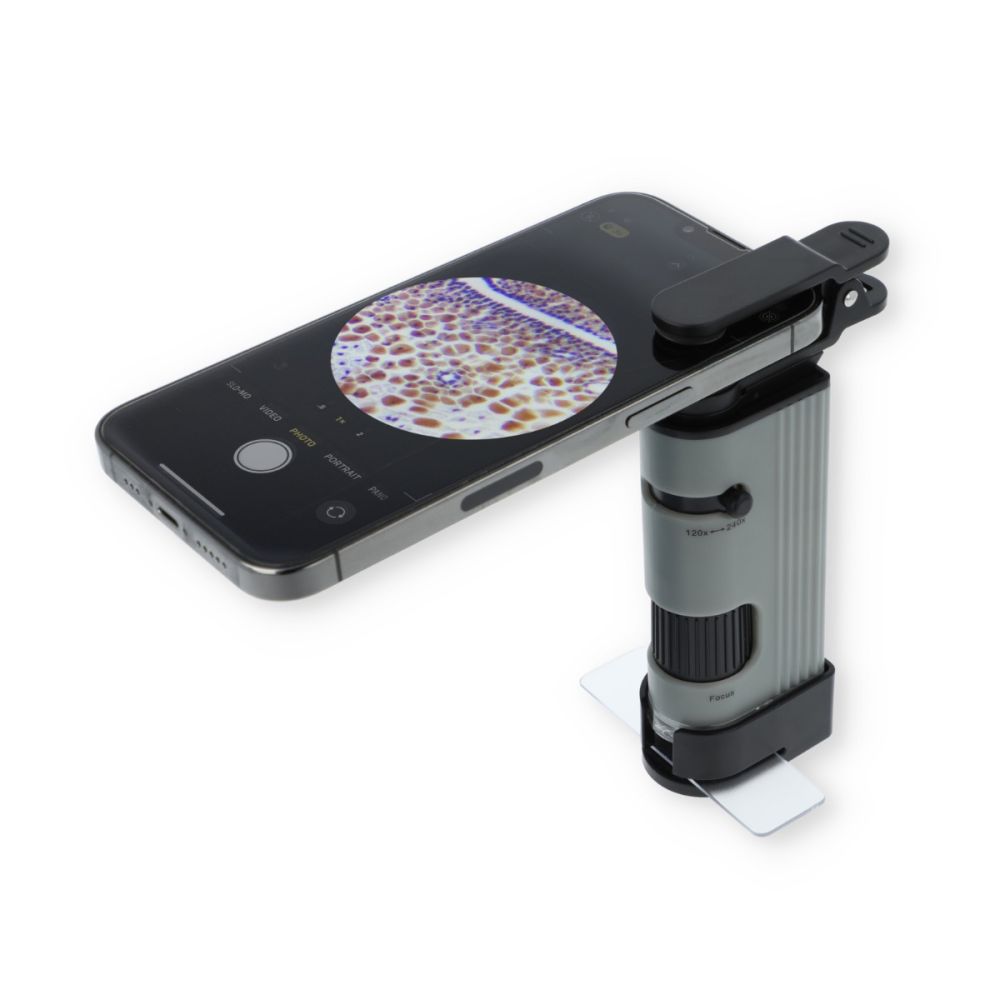 Microscop portabil cu adaptor pentru smartphone, Carson, marire 120 -240x, MicroPic