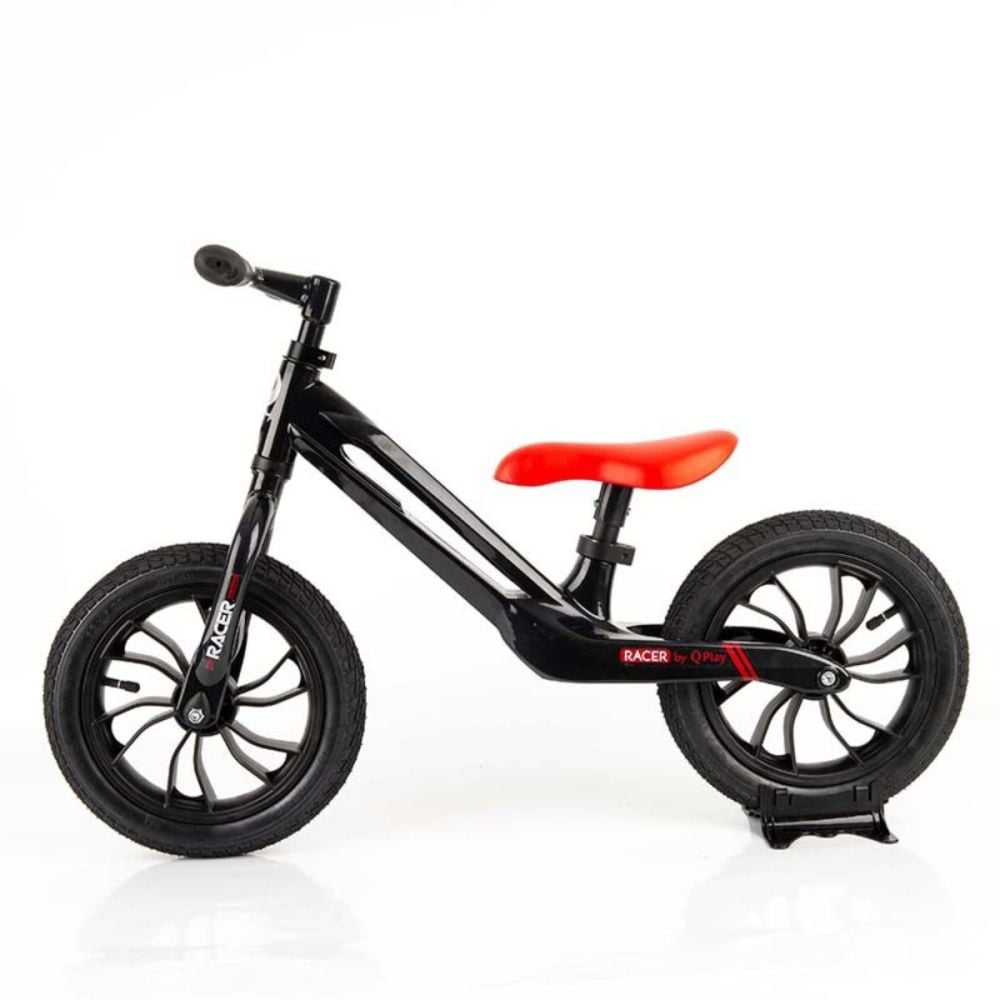 Bicicleta fara pedale, Qplay Racer, Negru-Rosu, 12 inch