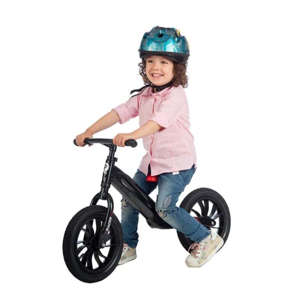 Bicicleta fara pedale, Qplay Racer, Negru-Rosu, 12 inch