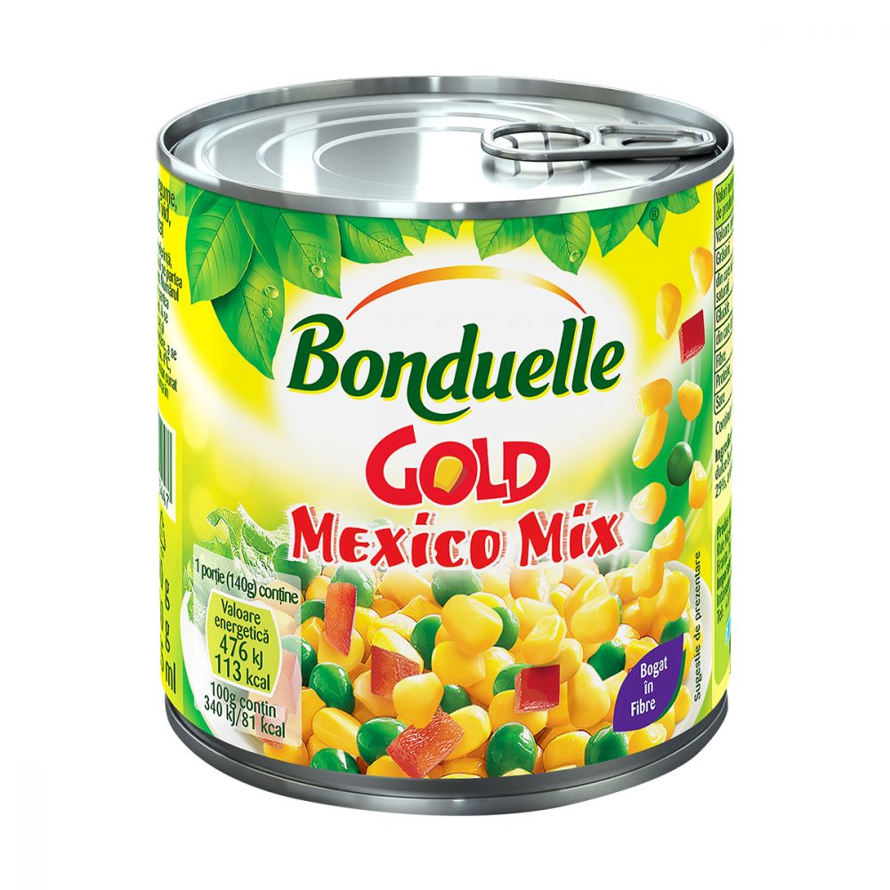 Amestec de legume Bonduelle Mexico Mix Gold, cutie, 425 ml 