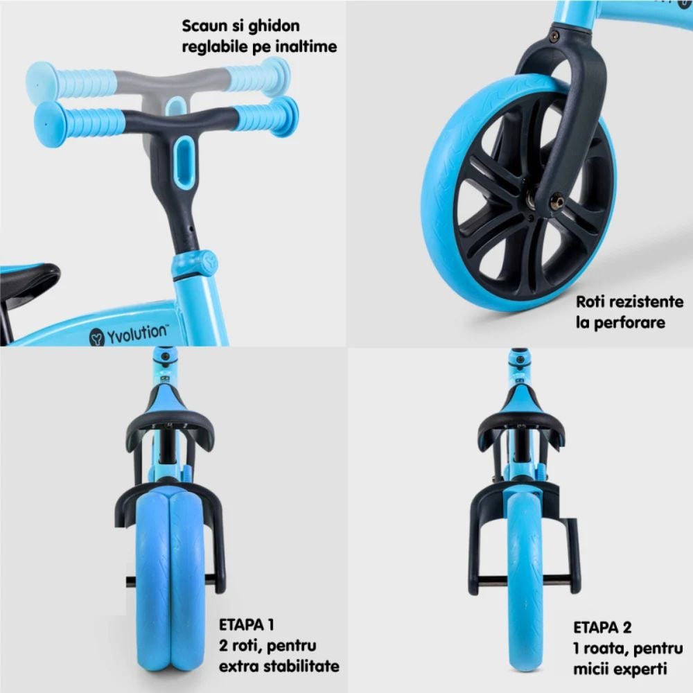 Bicicleta fara pedale Y Velo Junior, Yvolution, Blue