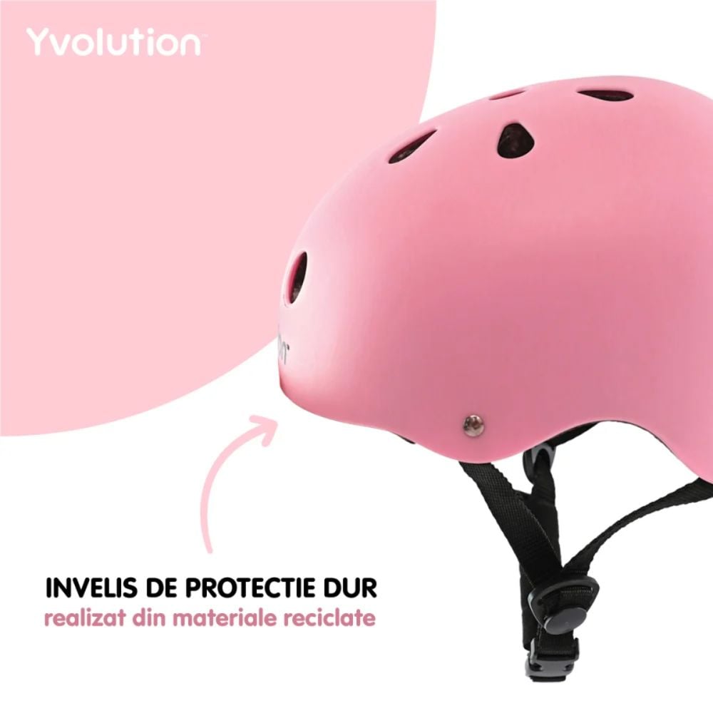 Casca de protectie 44-52 cm, Yvolution, Pink