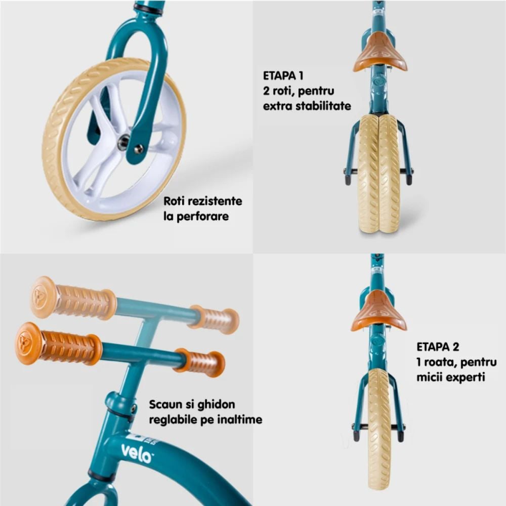 Bicicleta fara pedale Y Velo Junior Air, Yvolution, Green