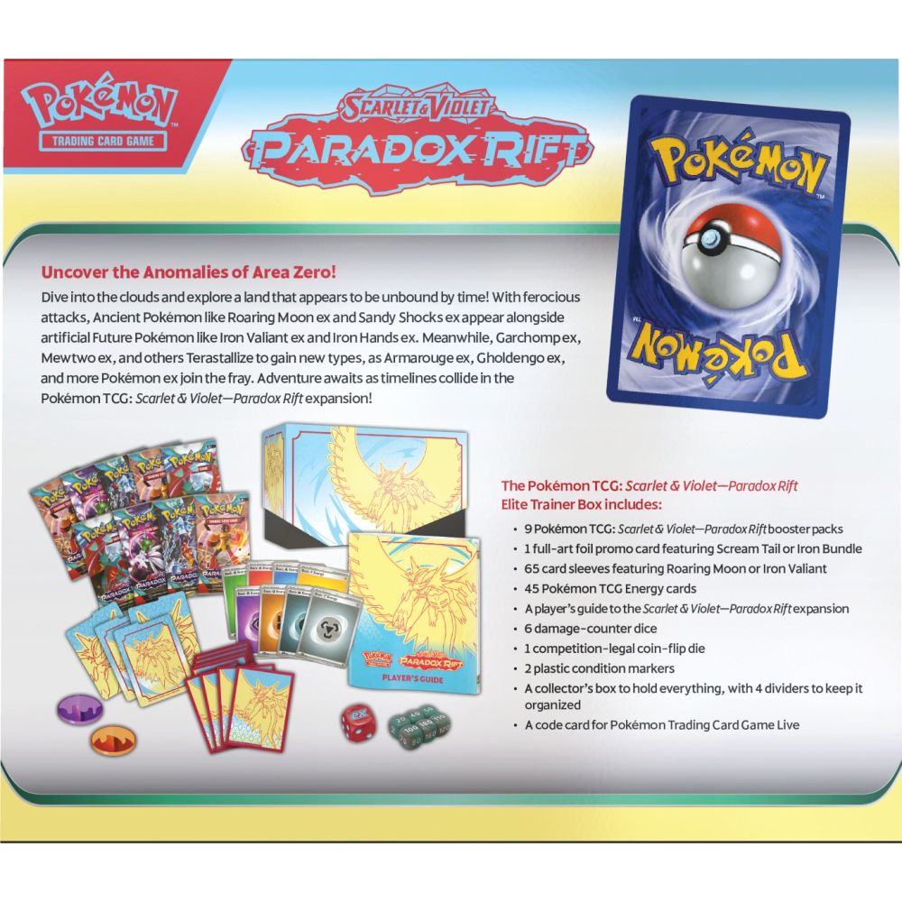 Set carti de joc in cutie, Pokemon TCG, Paradox Rift, SV04 Elite