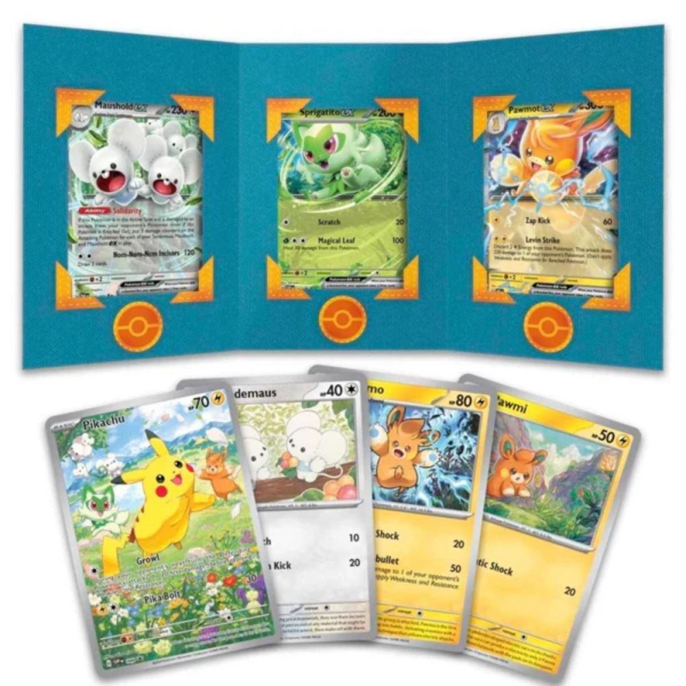 Set carti de joc in cutie, Pokemon TCG, Paldea Adventure Chest