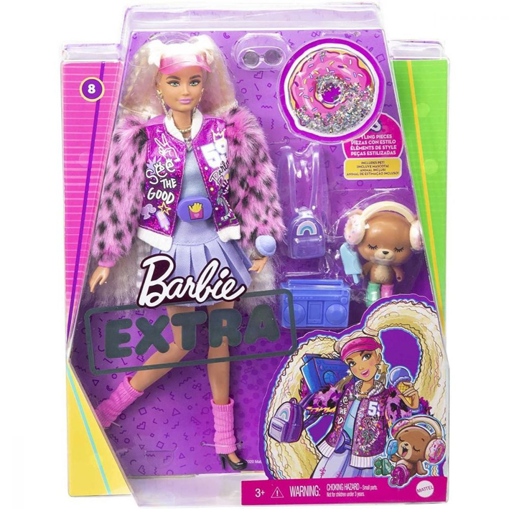 Papusa Barbie, Extra Style, Blonde Pigtails