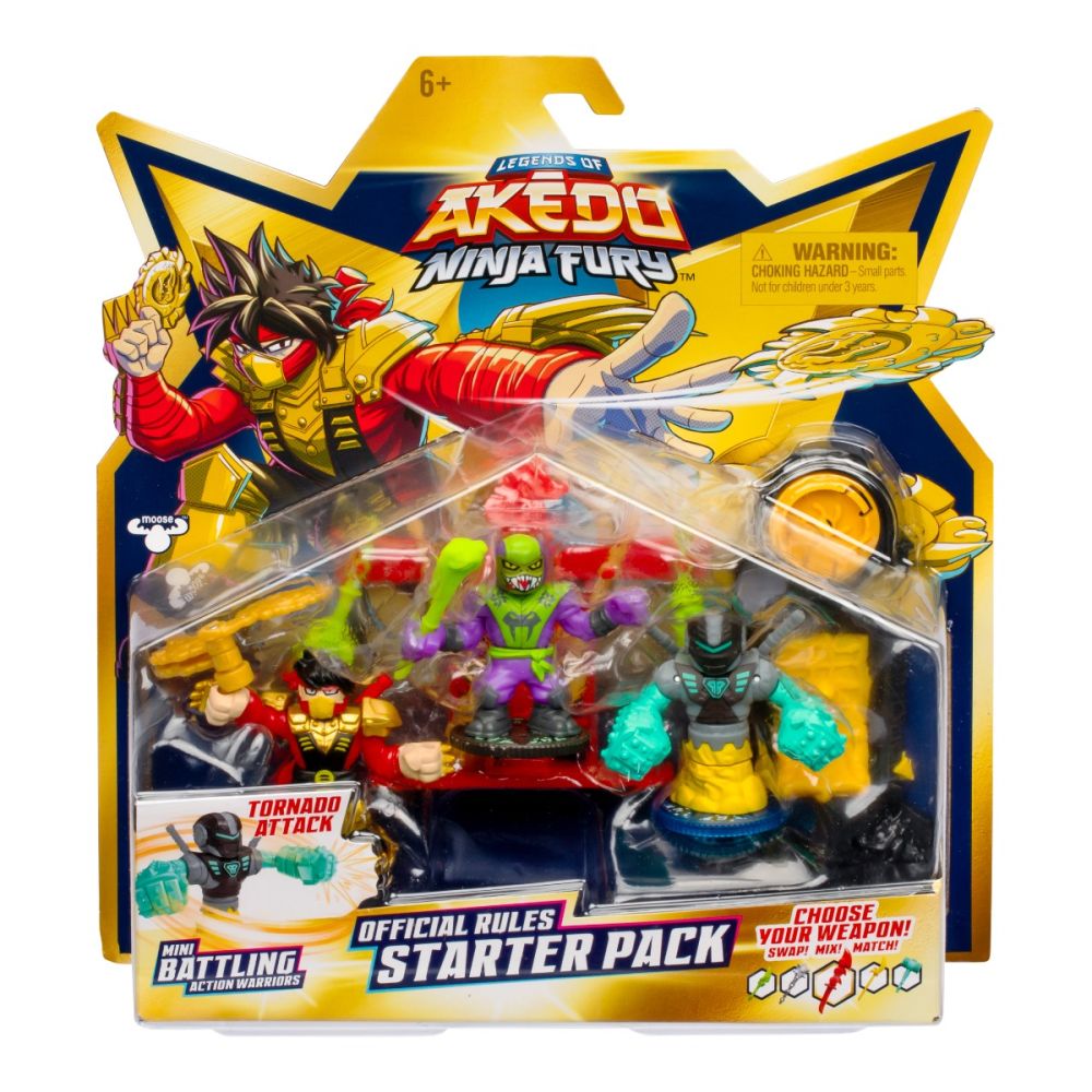 おもちゃ action figure Set 3 figurine, Akedo, Ninja Fury, Strikes Chux, S7 W1 | Noriel