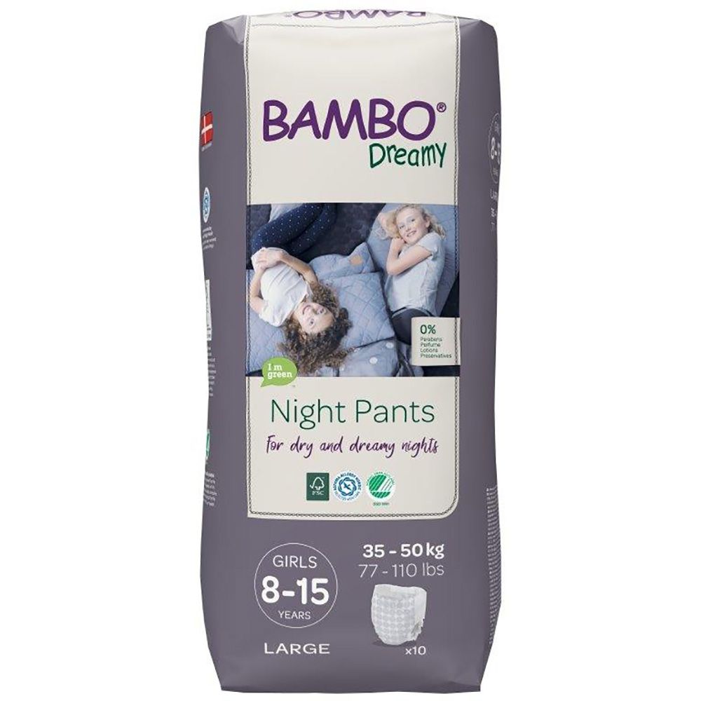 Scutece de noapte Bambo Nature Dreamy Girl, 35-50 Kg, 10 buc