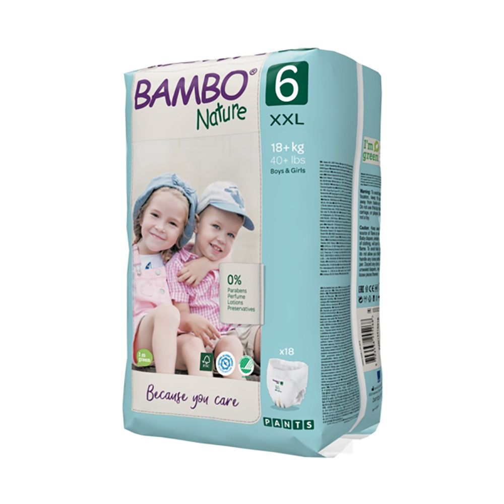 Scutece Bambo Nature Eco Friendly Pants, Nr 6, 18 Kg +, 18 buc