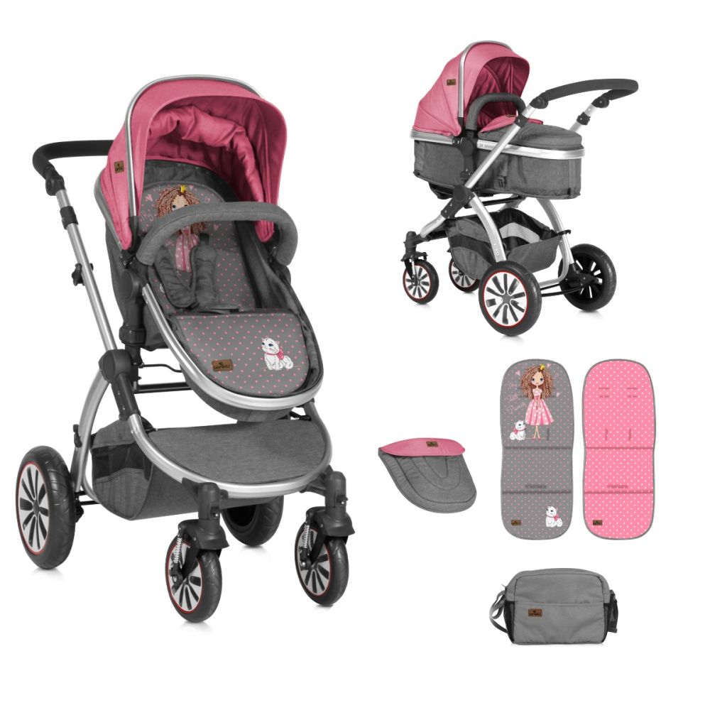 Carucior Lorelli Sistem 2 in 1 Rose and Grey Princess