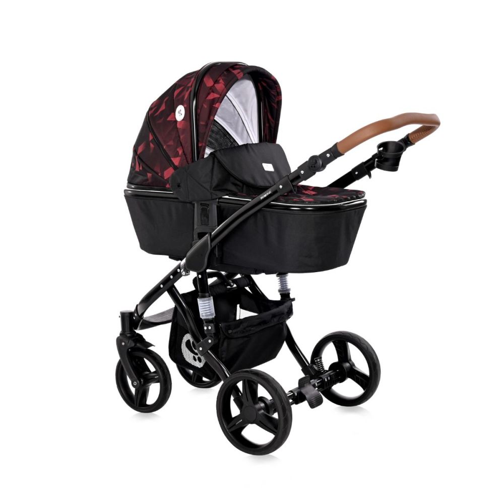 Set Carucior Lorelli Rimini, cos landou separat  inclus, Ruby Red Black
