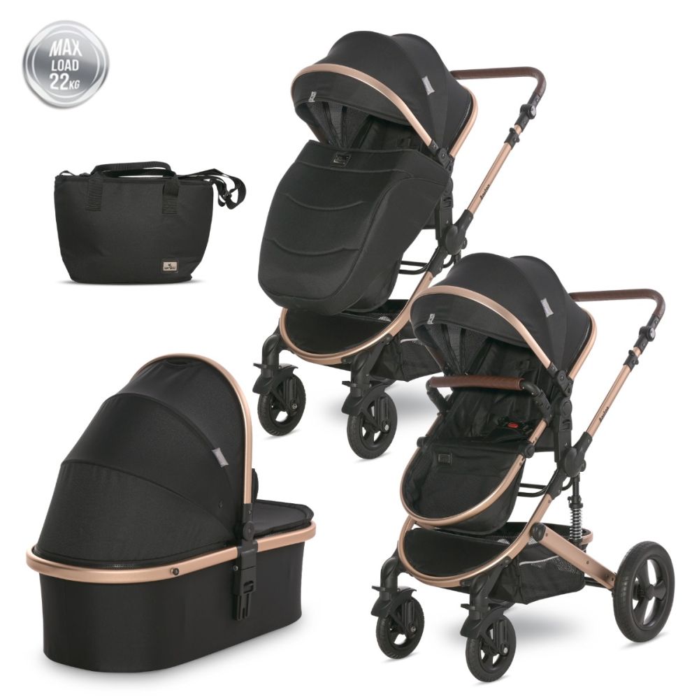Carucior set transformabil Lorelli Boston, pana la 22 kg, Black