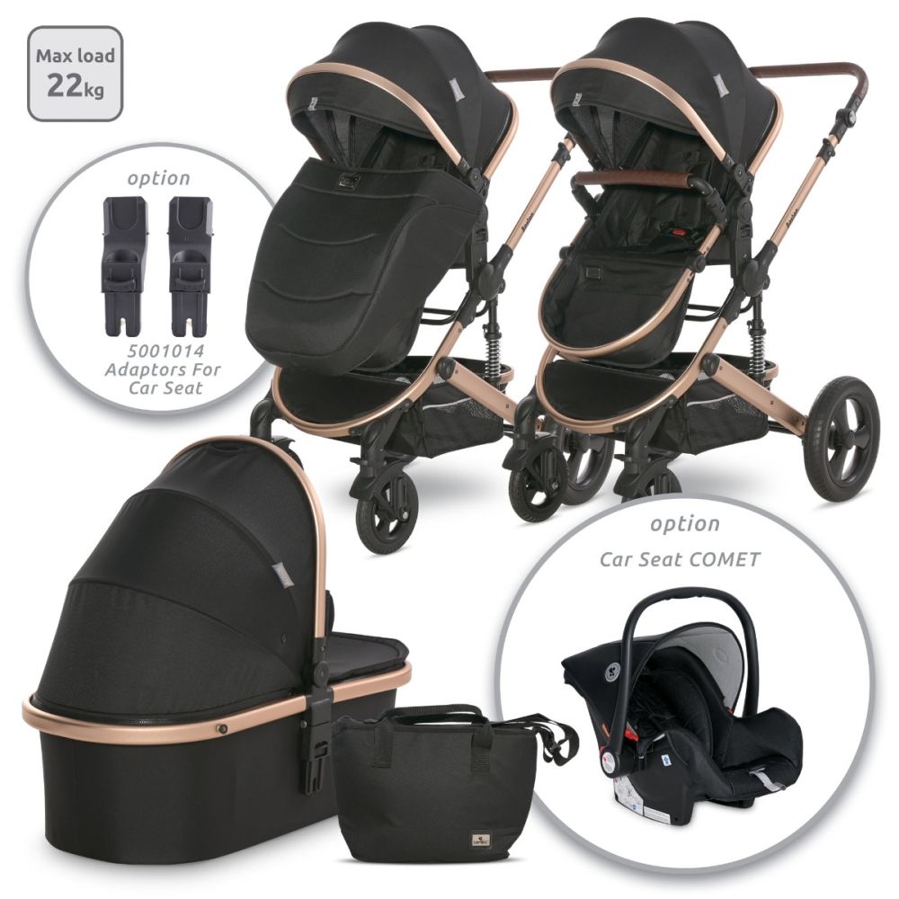 Carucior set transformabil Lorelli Boston, pana la 22 kg, Black