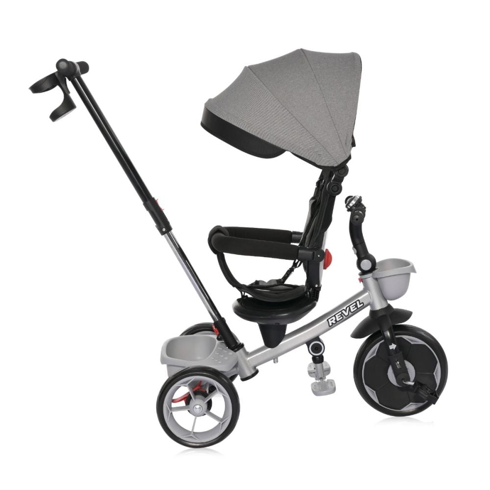 Tricicleta pentru copii cu sezut rotativ la 360 grade, Lorelli Revel, 1-5 ani, Grey