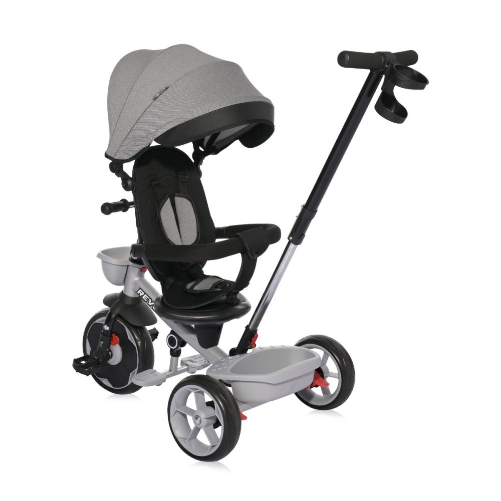 Tricicleta pentru copii cu sezut rotativ la 360 grade, Lorelli Revel, 1-5 ani, Grey