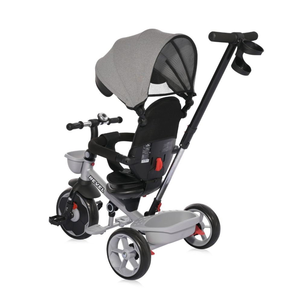 Tricicleta pentru copii cu sezut rotativ la 360 grade, Lorelli Revel, 1-5 ani, Grey