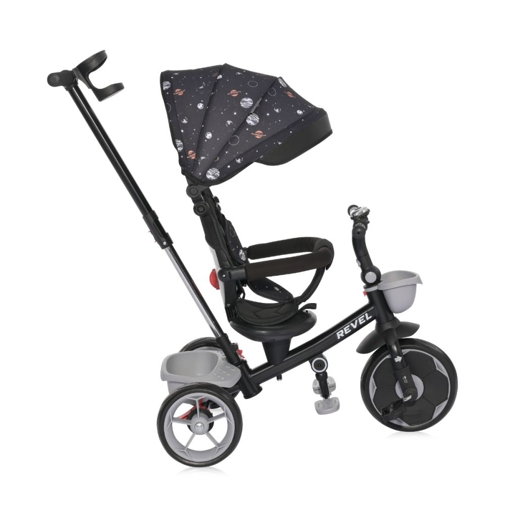 Tricicleta pentru copii cu sezut rotativ la 360 grade, Lorelli Revel, 1-5 ani, Black Cosmos