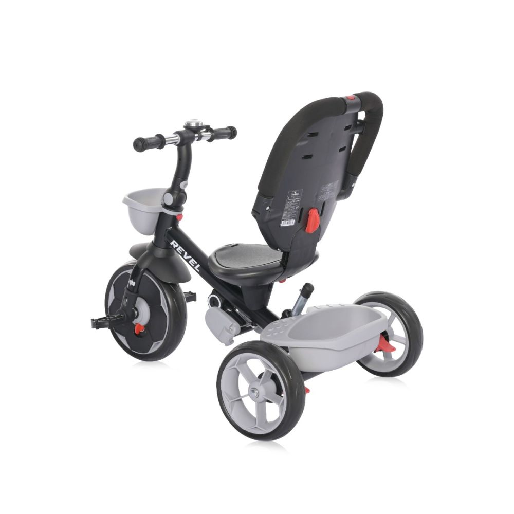 Tricicleta pentru copii cu sezut rotativ la 360 grade, Lorelli Revel, 1-5 ani, Black Cosmos