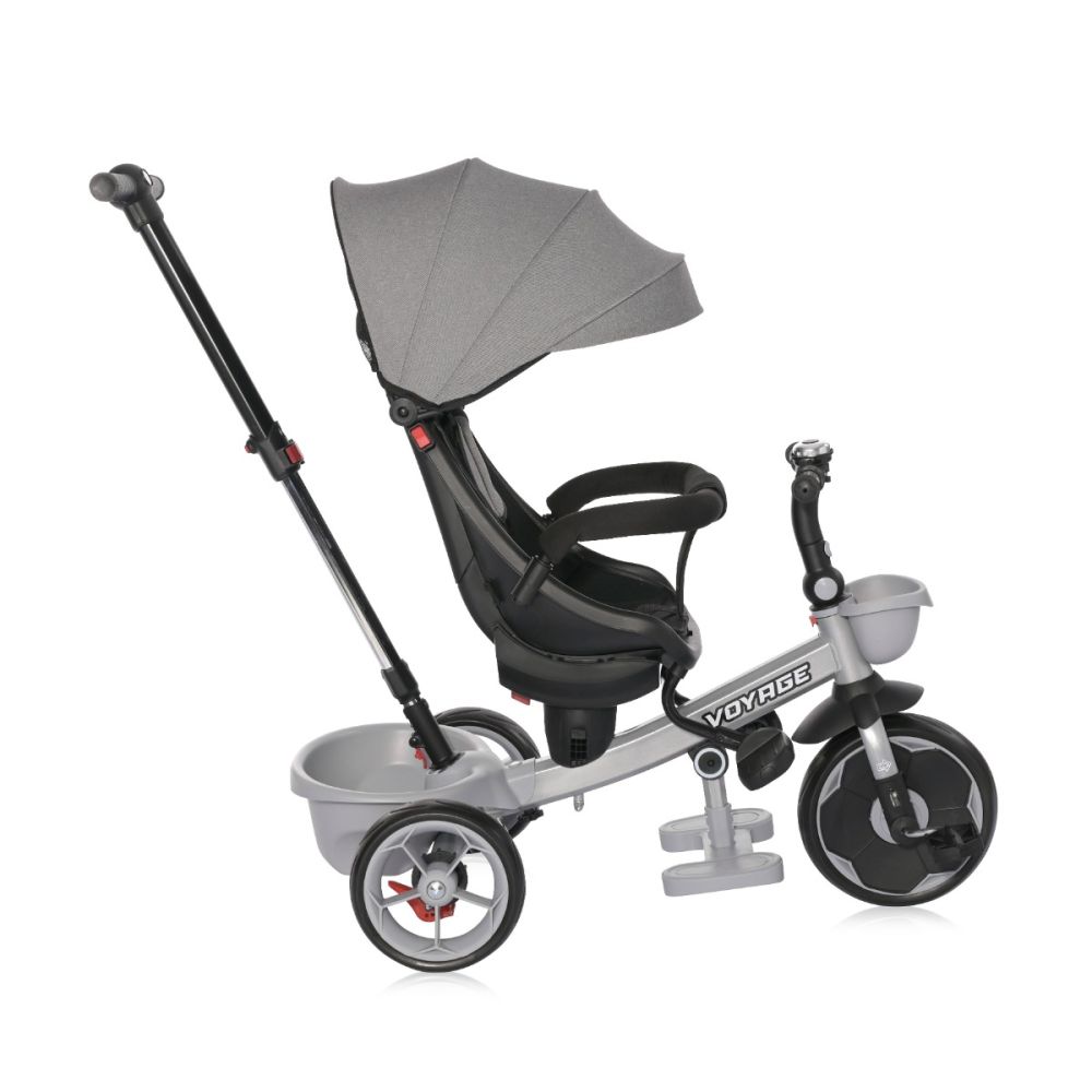 Tricicleta pentru copii cu sezut reversibil, Lorelli Voyage, 1-5 ani, Grey