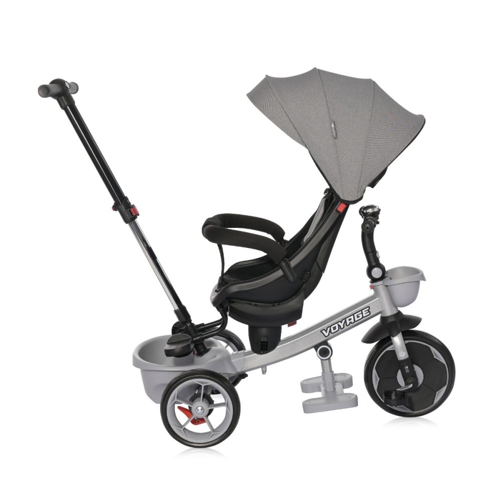 Tricicleta pentru copii cu sezut reversibil, Lorelli Voyage, 1-5 ani, Grey