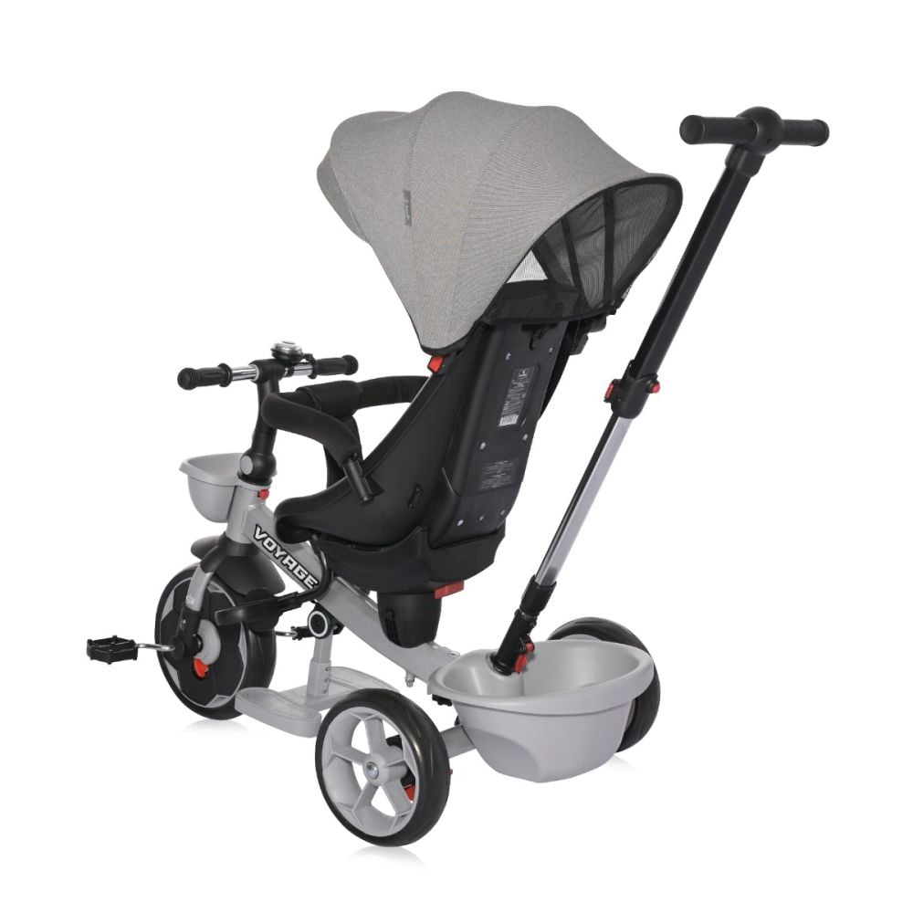 Tricicleta pentru copii cu sezut reversibil, Lorelli Voyage, 1-5 ani, Grey