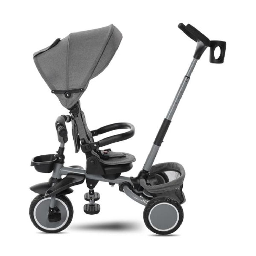 Tricicleta multifunctionala, pliabila, Lorelli Freccia, sezut rotativ 360 grade, Grey and Black
