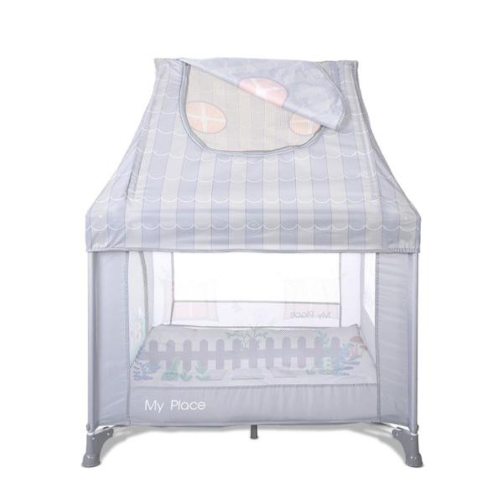 Tarc de joaca tip casuta, Lorelli My Place, 100 x 100 x 125 cm, Grey