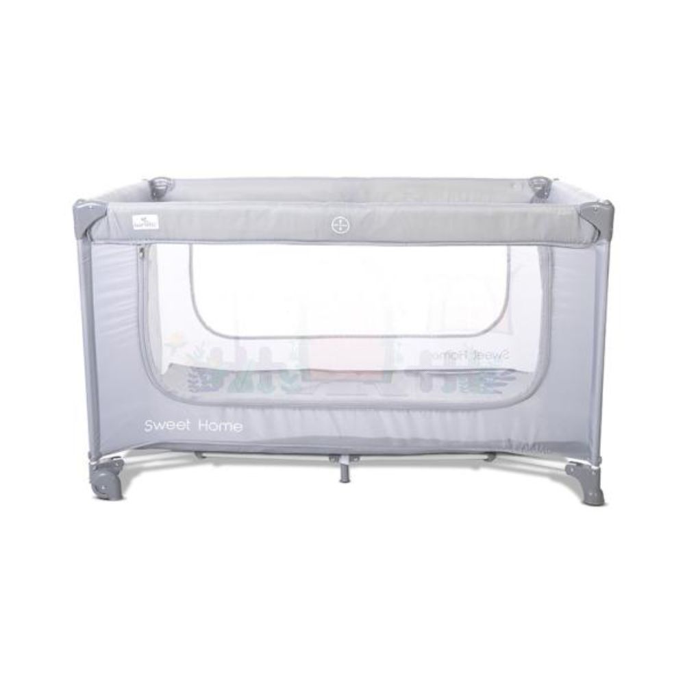 Patut pliabil, Lorelli Sweet Home, 2 nivele, acoperis detasabil cu plasa de insecte, Grey