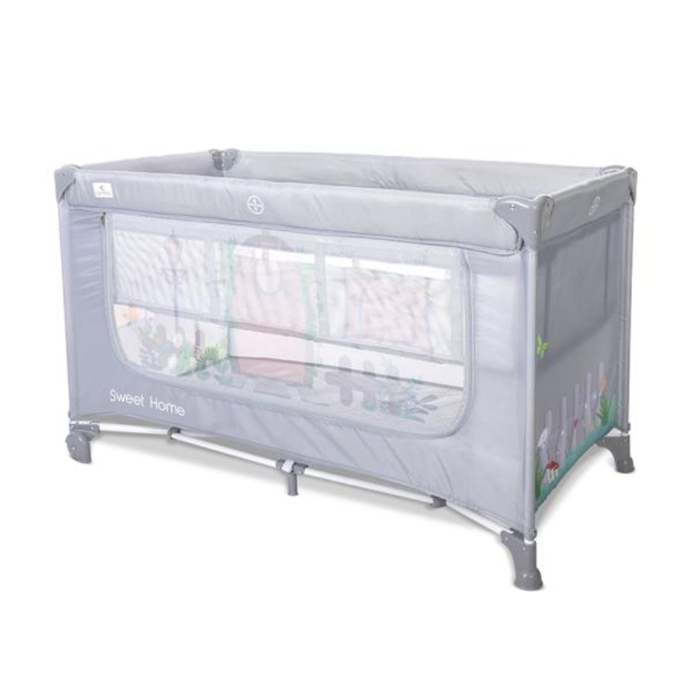 Patut pliabil, Lorelli Sweet Home, 2 nivele, acoperis detasabil cu plasa de insecte, Grey
