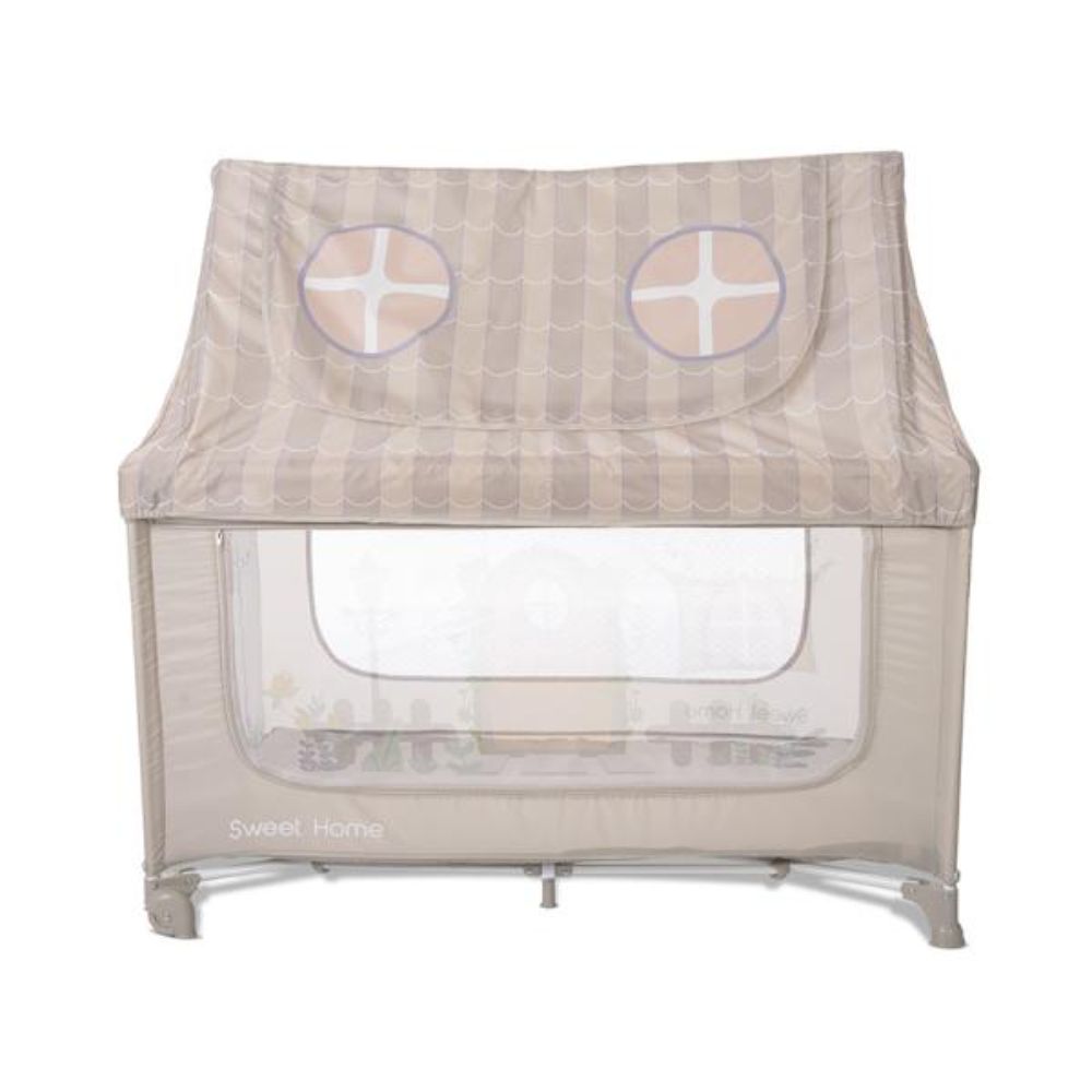 Patut pliabil, Lorelli Sweet Home, 2 nivele, acoperis detasabil cu plasa de insecte, Beige
