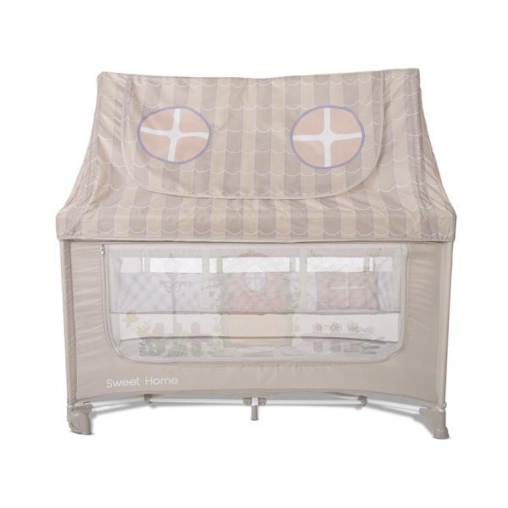 Patut pliabil, Lorelli Sweet Home, 2 nivele, acoperis detasabil cu plasa de insecte, Beige