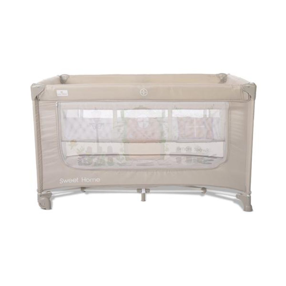 Patut pliabil, Lorelli Sweet Home, 2 nivele, acoperis detasabil cu plasa de insecte, Beige