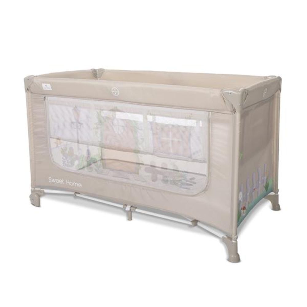 Patut pliabil, Lorelli Sweet Home, 2 nivele, acoperis detasabil cu plasa de insecte, Beige