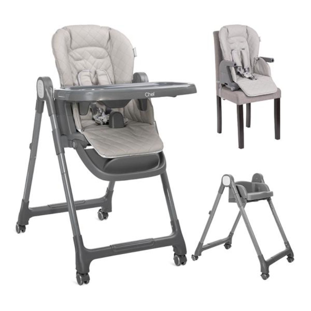 Scaun de masa inalt, 3 in 1, Lorelli Chef, reglabil mutiple pozitii, Beige Leather