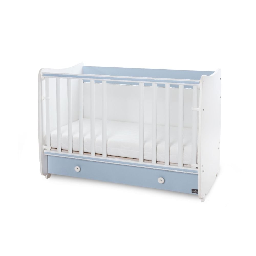 Patut balansoar, transformabil, Lorelli Dream 60 x 120 cm, White Baby Blue
