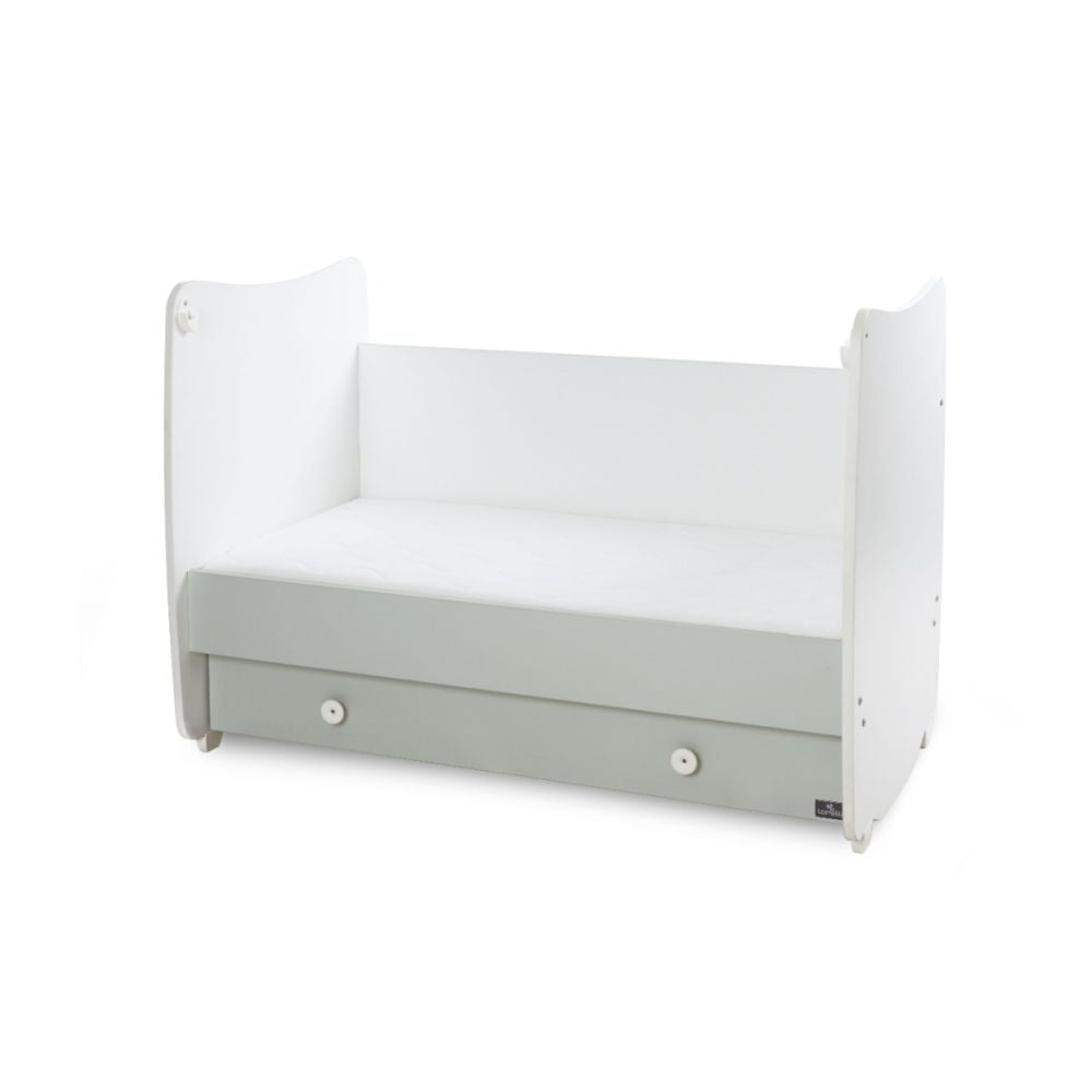 Patut balansoar, transformabil, Lorelli Dream 60 x 120 cm, White Milky Green