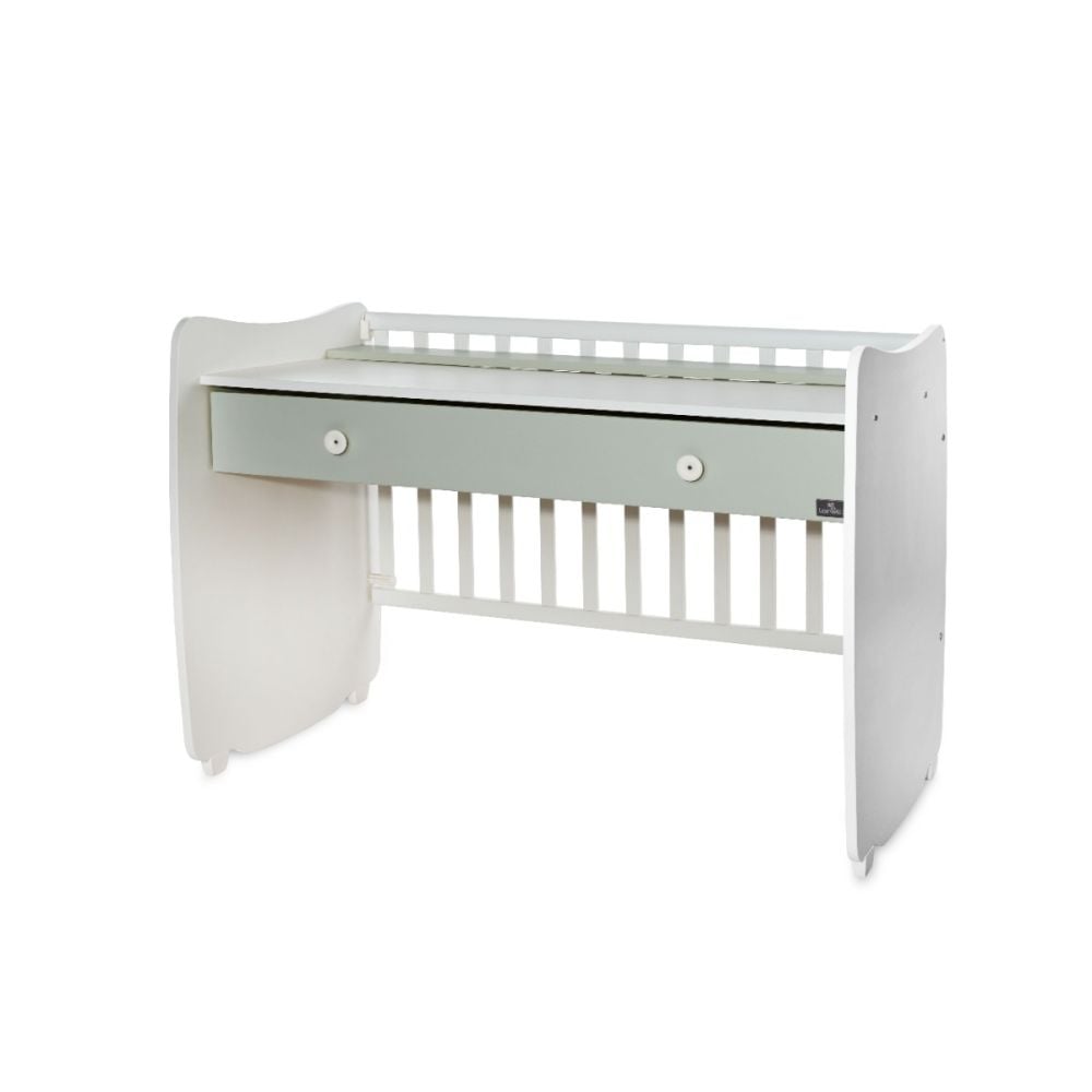 Patut balansoar, transformabil, Lorelli Dream 60 x 120 cm, White Milky Green