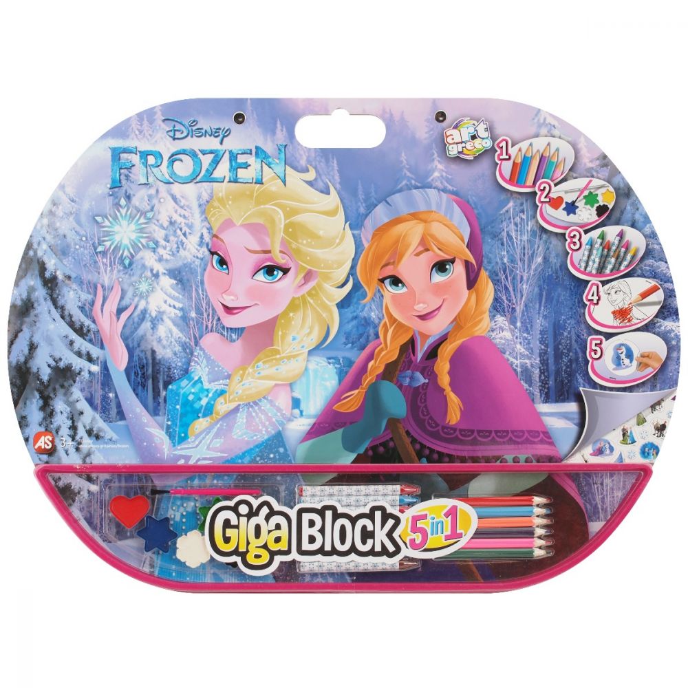 Set desen si accesorii Disney Frozen Giga Block 5 in 1