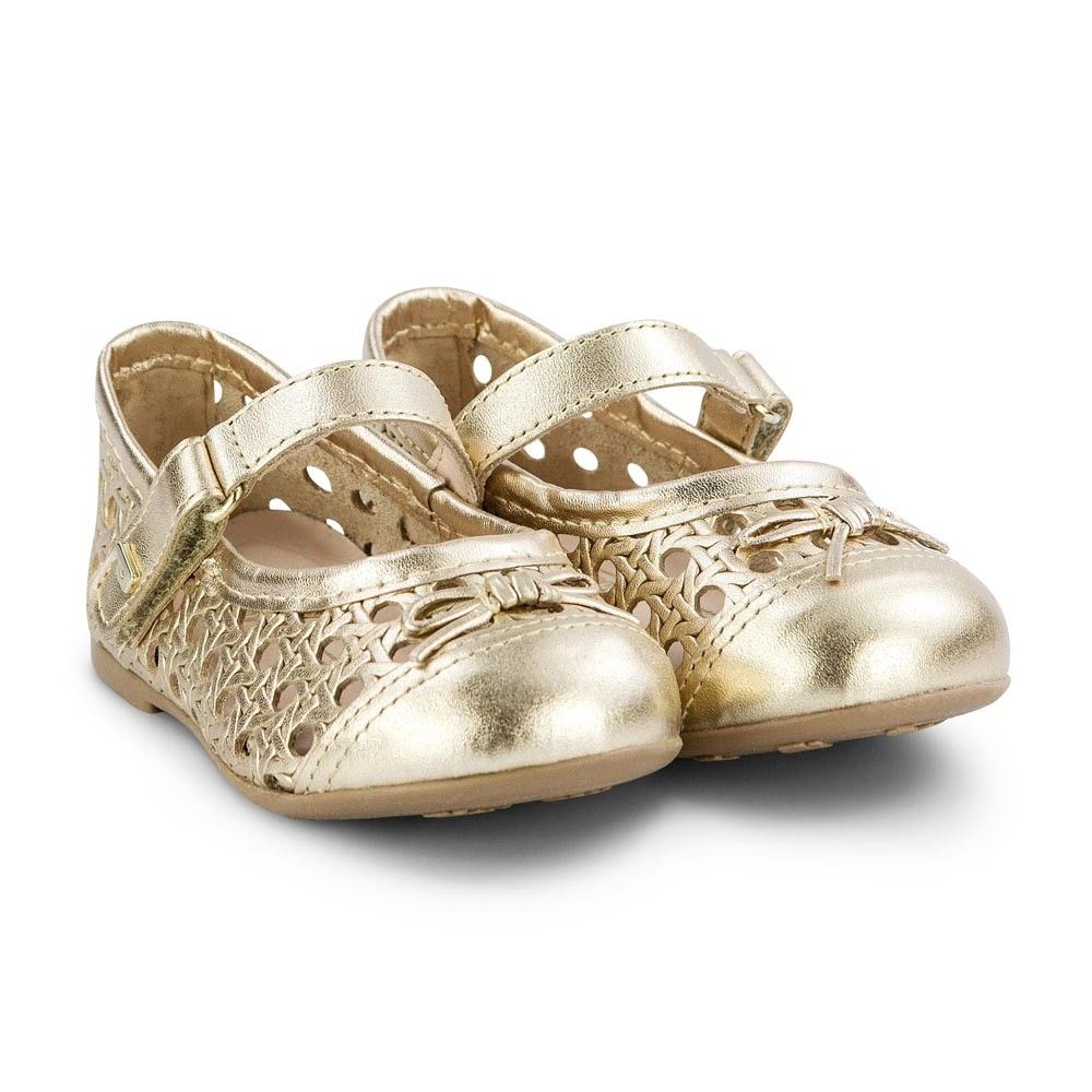 Balerini din piele Bibi Shoes Anjos Mini Gold